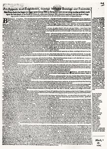 Broadsheet appeal to Diggers, published 1650 by English School